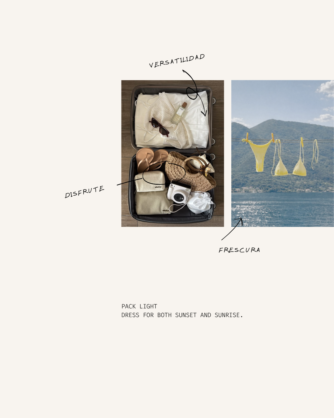 The perfect suitcase for a weekend away (in the countryside or at the beach).